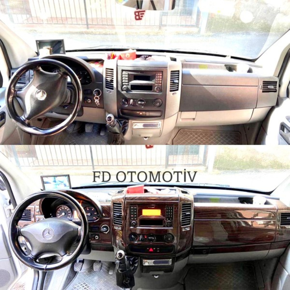FD Otomotiv Mercedes Sprinter Vw Crafter 2006 > Full Set Koyu Meşe Torpido Konsol Kaplama - Maun Torpido Aksesuarları & Bakımı Fiyatı