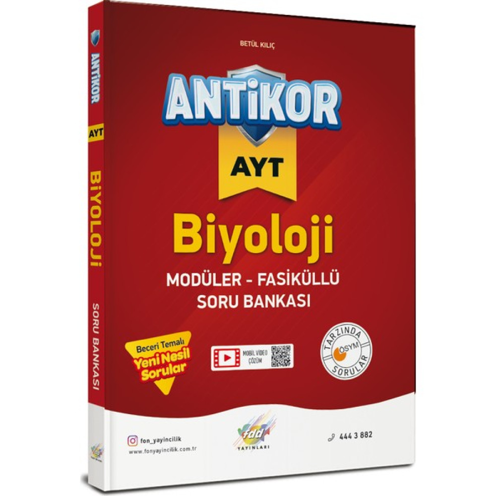 FDD Yayınları AYT Biyoloji Antikor Soru Bankası Ders Sınav Kitapları Fiyatı