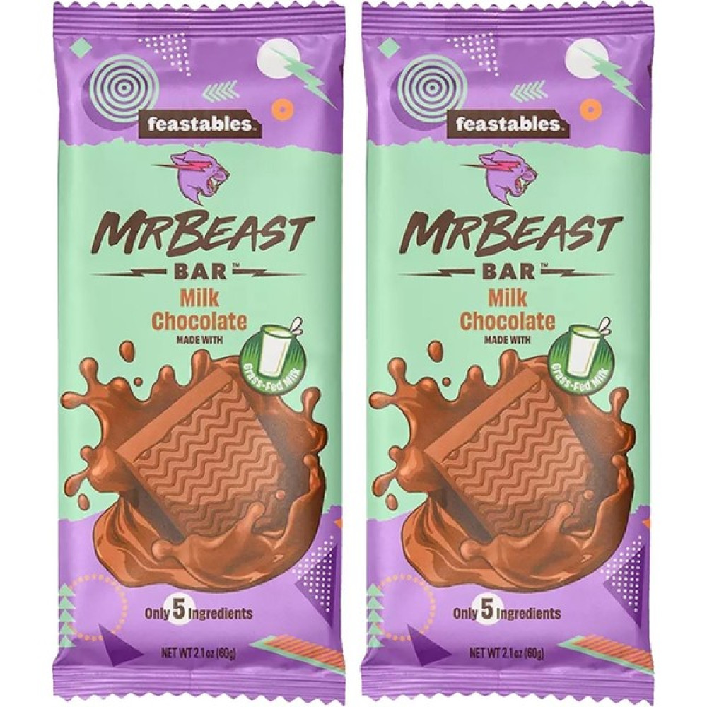Feastables Mr Beast Milk Chocolate Çikolata Bar 2x60gr - 120 gr Çikolata ve Gofret Fiyatı