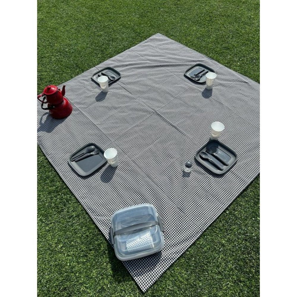 Febiha Siyah Kareli Pötikare Sofra Bezi, Masa ve Piknik Örtüsü - 100 x 170 cm Masa Örtüsü Fiyatı