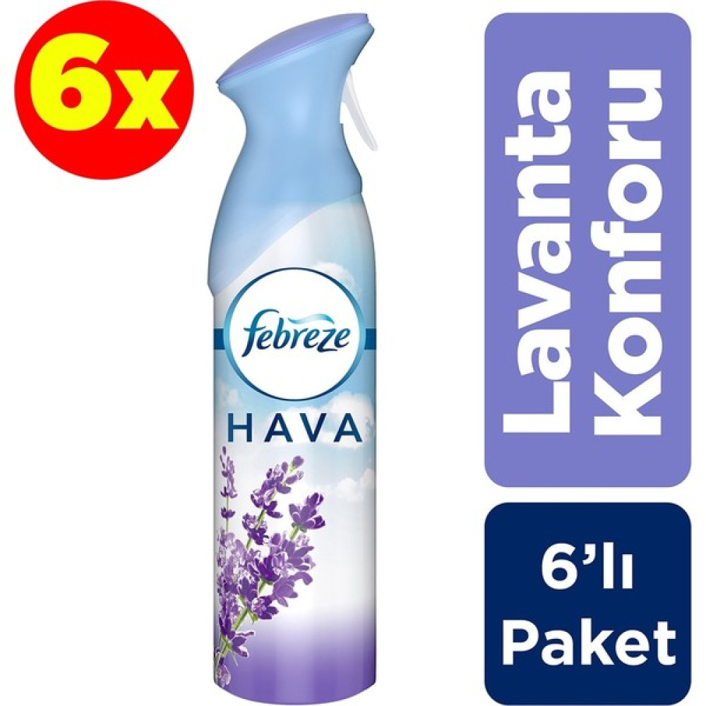 Febreze Hava Ferahlatıcı Sprey Oda Kokusu Lavanta Konforu 300 ml 6'lı Paket Oda Kokusu Fiyatı