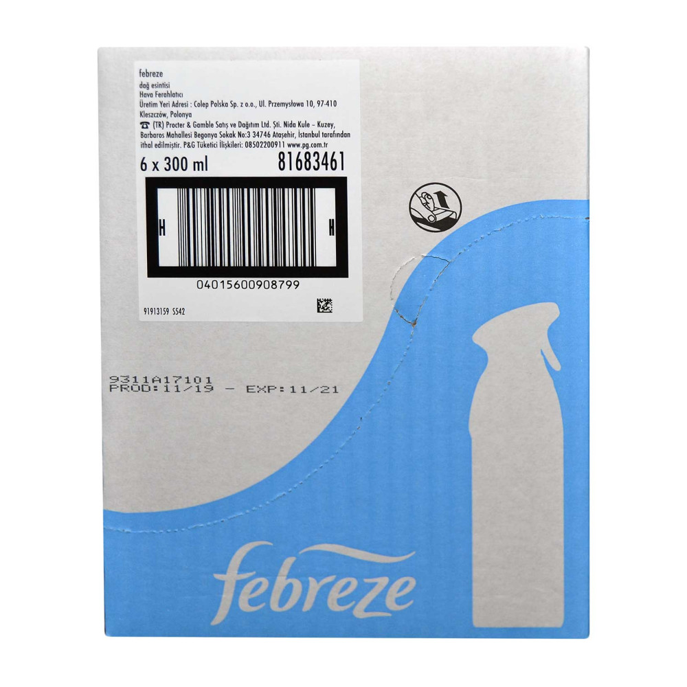 Febreze Oda Kokusu Aerosol Sprey 300 ml Dağ Esintisi