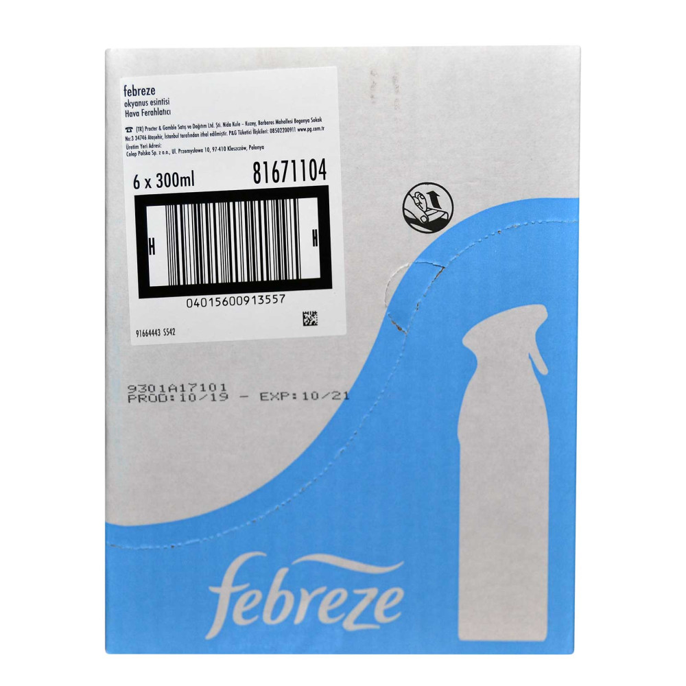 Febreze Oda Kokusu Aerosol Sprey 300 ml Okyanus Esintisi