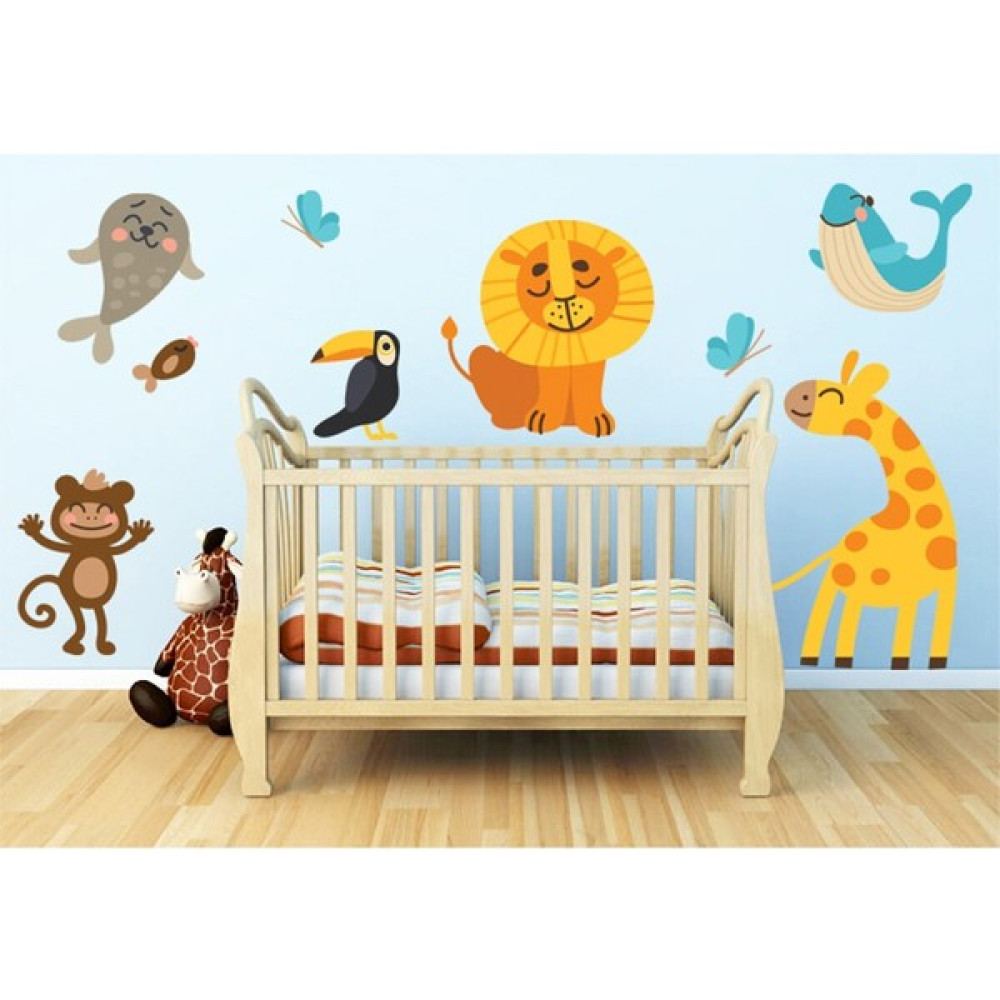 Fec Reklam Sevimli Hayvanlar Alemi Bebek ve Çocuk Odası Sticker - 60x60 Duvar Stickerı Fiyatı
