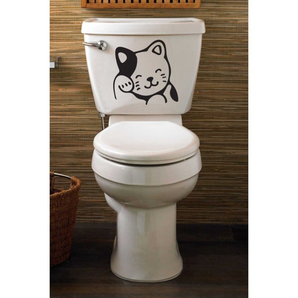 Fec Reklam Sevimli Kedicik Klozet Kapağı ve Banyo Sticker Çıkartma Banyo Dekorasyon Sticker - 29x29 Duvar Stickerı Fiyatı