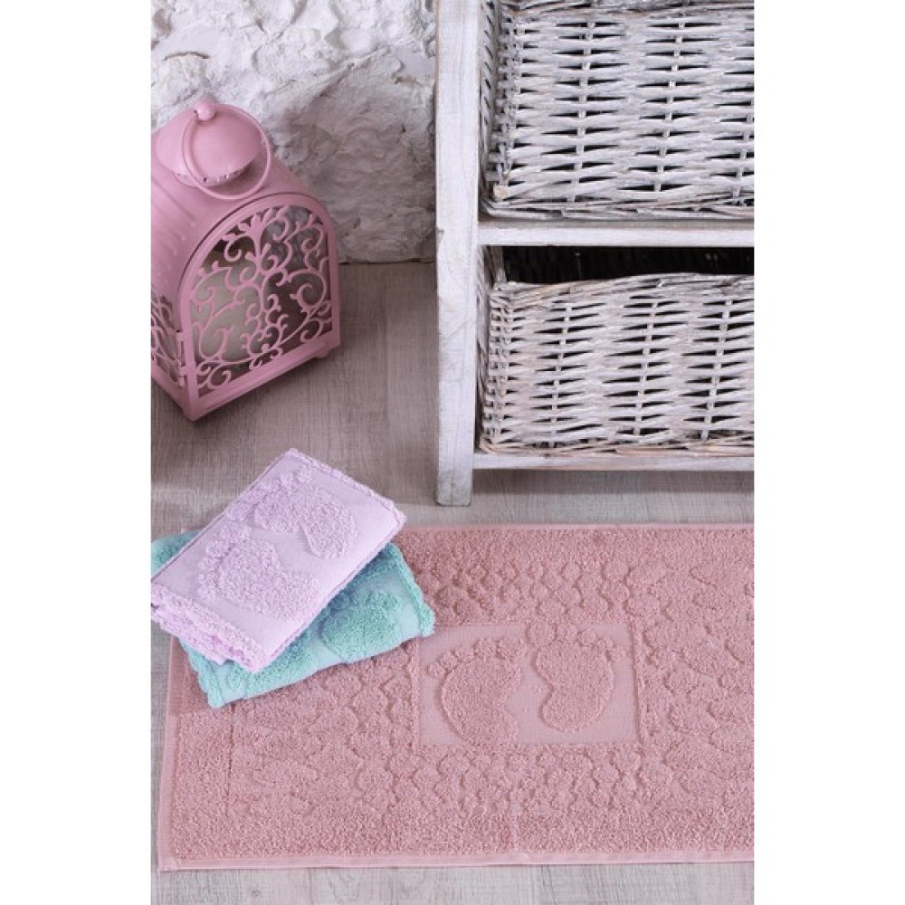 Feel 3 Adet Banyo Ayak Havlusu Seti V1 - 50 x 70 cm - Lila - Somon Ayak Havlusu Fiyatı