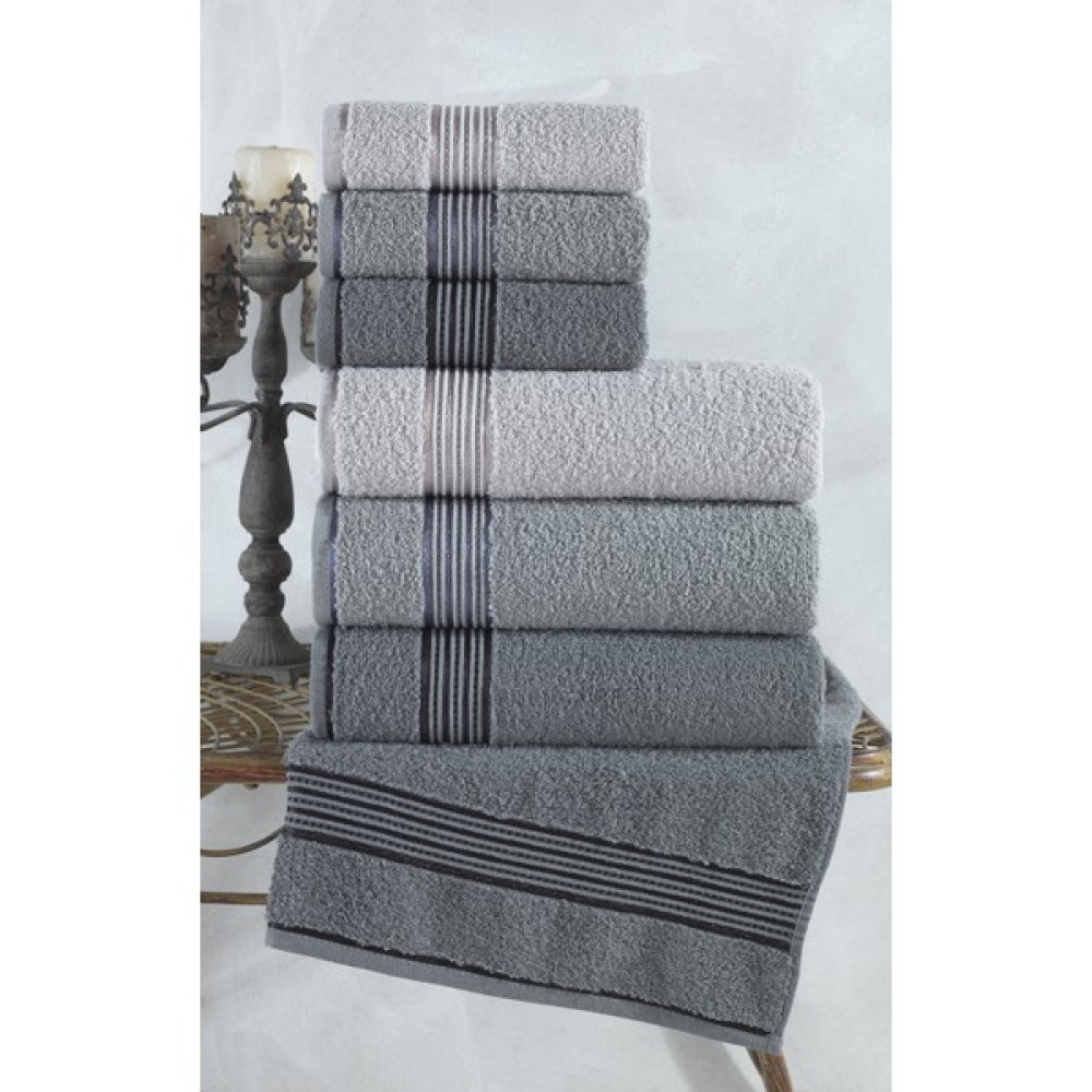 Feel Alia 6'Lı Banyo Havlusu Seti Gri - 50 x 90 cm Banyo Havlusu Fiyatı