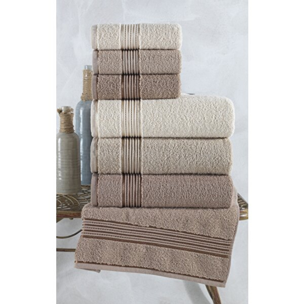 Feel Alia 6'Lı Banyo Havlusu Seti Kahverengi - 50 x 90 cm Banyo Havlusu Fiyatı