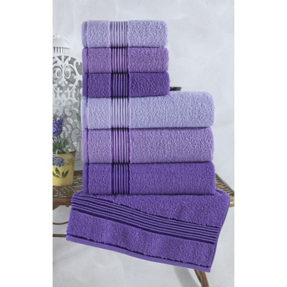 Feel Alia 6'Lı Banyo Havlusu Seti Mor - 50 x 90 cm Banyo Havlusu Fiyatı