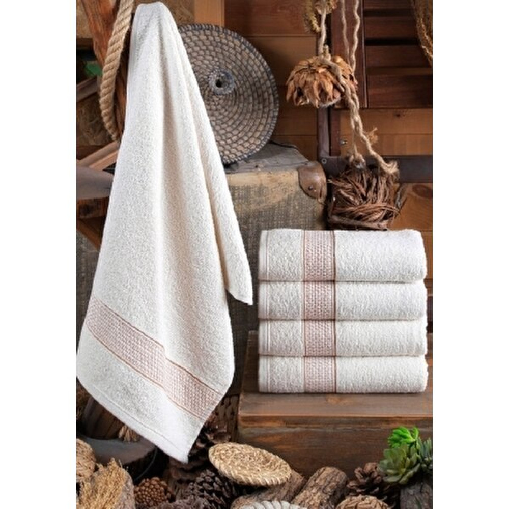 Feel Alina Natural 40 x 70 4'Lü El Ve Yüz Havlusu Pamuklu - 40 x 70 cm - Beyaz El / Yüz Havlusu Fiyatı