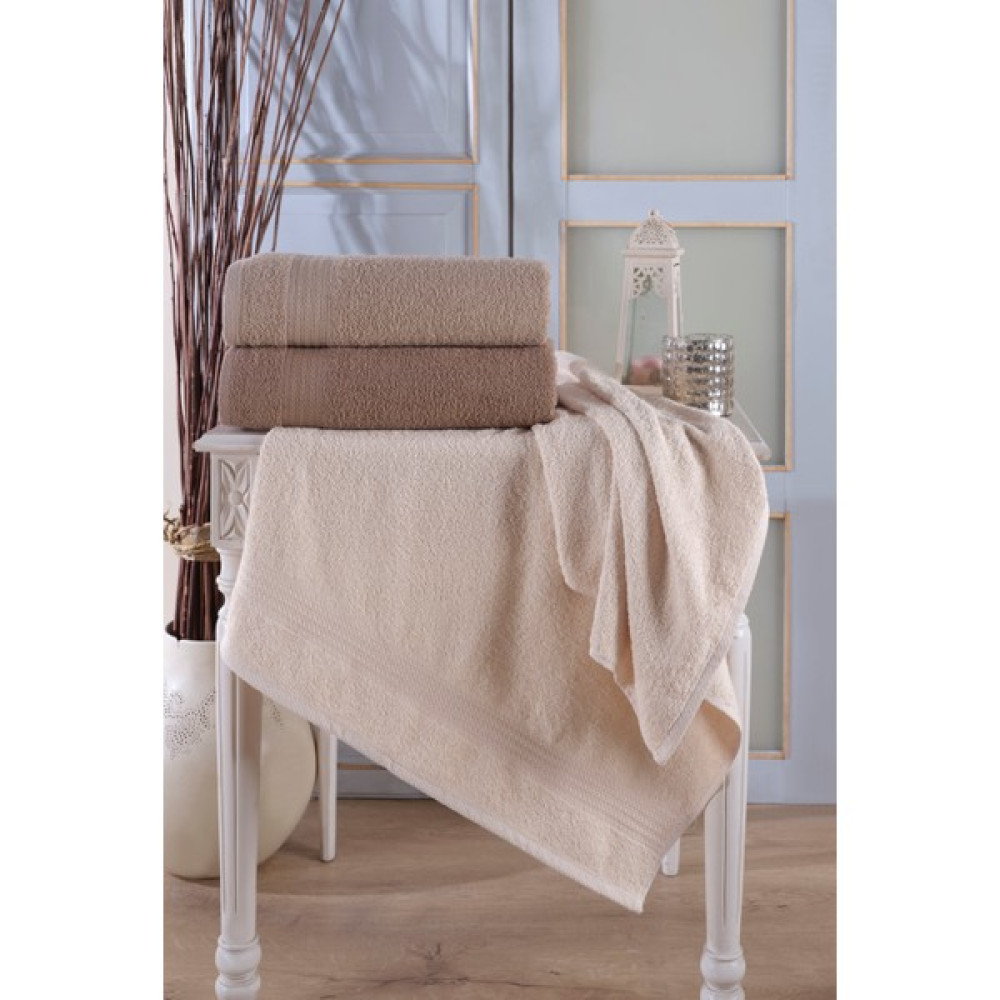 Feel Madalina 70X140 3 Lü Havlu Seti Lüks (Bej) - 70 x 140 cm - Açık Bej El / Yüz Havlusu Fiyatı