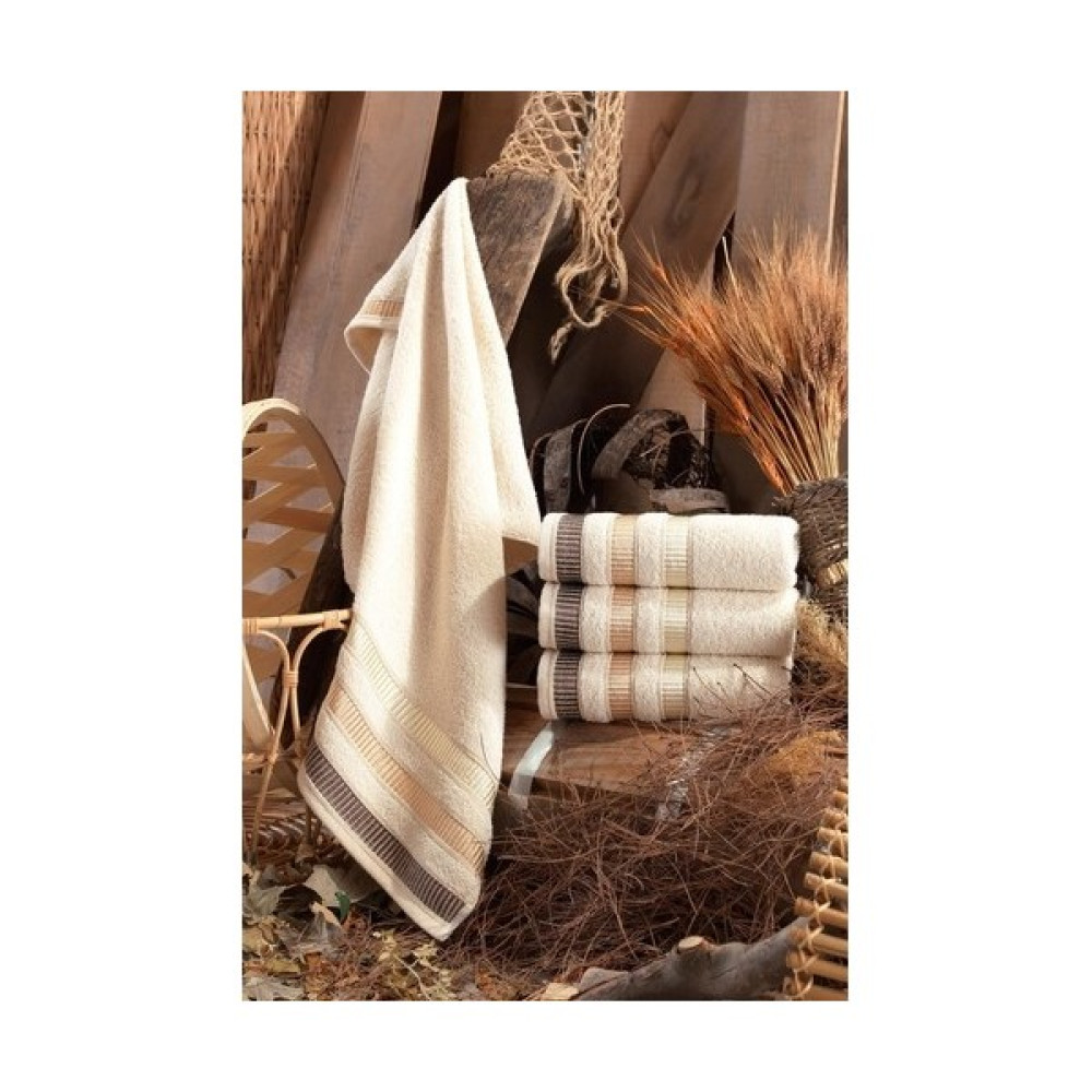 Feel Natural 4'Lü El Ve Yüz Havlu Seti - 50 x 90 cm - Krem El / Yüz Havlusu Fiyatı