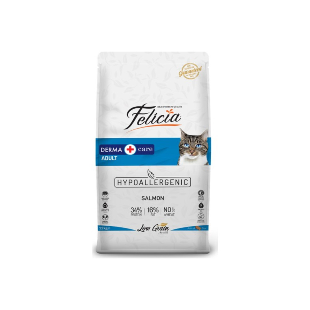 Felicia 12 Kg Yetişkin Somonlu Az Tahıllı Hypoallergenic Kedi Maması Evcil Hayvan Ürünleri Fiyatı