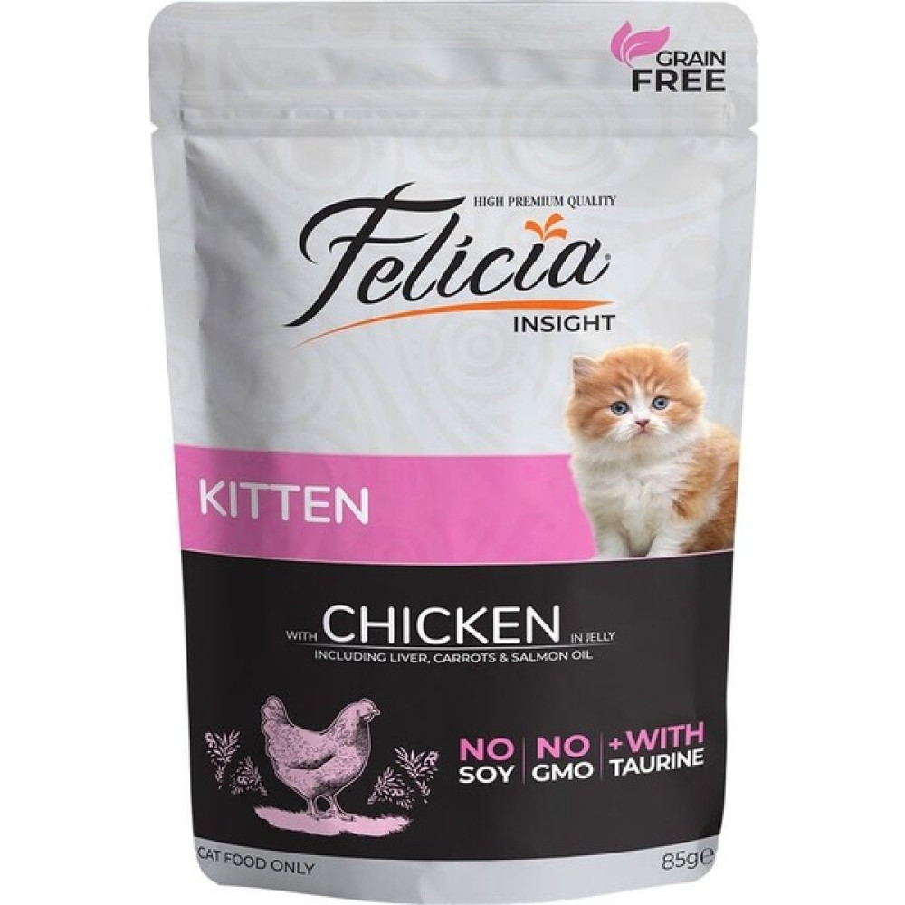 Felicia Tahılsız Tavuklu Pouch Yavru Konserve Kedi Maması 85 gr - 1 Evcil Hayvan Ürünleri Fiyatı