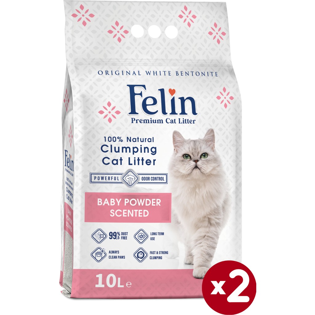 Felin Bebek Pudrası Kokulu Topaklanan Ince Taneli Kedi Kumu 10lx2 Evcil Hayvan Ürünleri Fiyatı