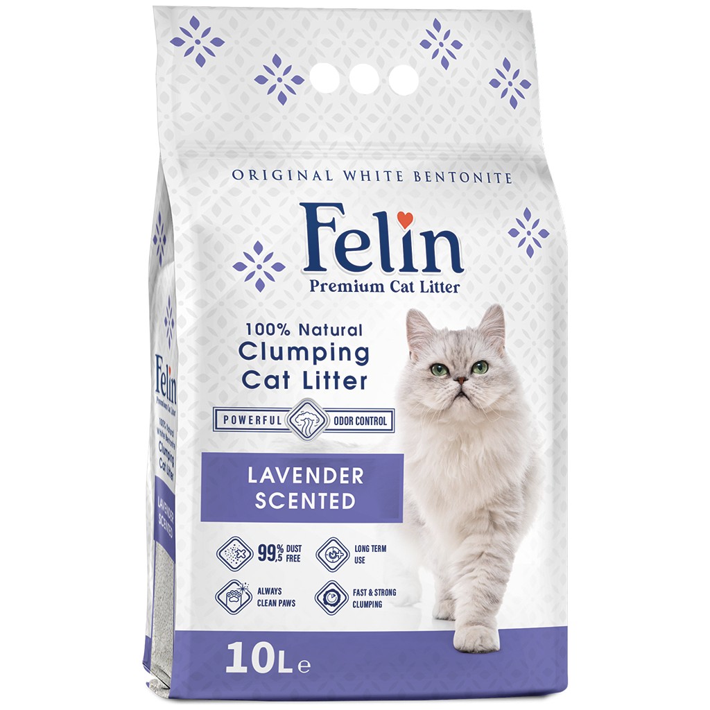 Felin Lavanta Kokulu Topaklanan Kedi Kumu 10 l İnce Taneli Doğal Bentonit ile Üstün Koku Kontrolü Evcil Hayvan Ürünleri Fiyatı