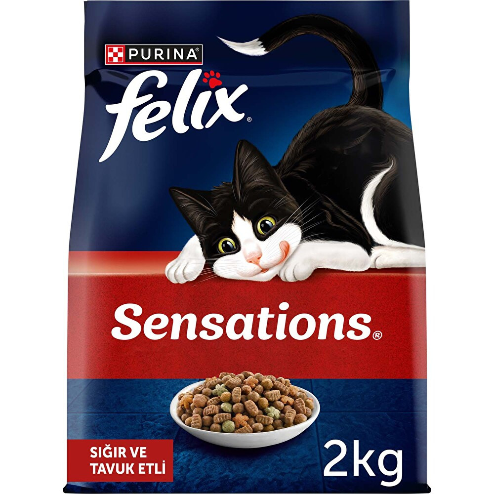 Felix Sensations Yetişkin Kediler İçin Sığır Ve Tavuk Etli Kedi Maması 2 kg Evcil Hayvan Ürünleri Fiyatı