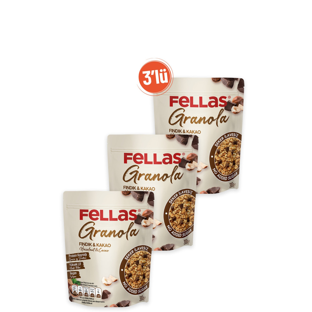 Fellas Granola 3lü - Fındıklı & Kakaolu 300g Kahvaltılık Gevrek Fiyatı