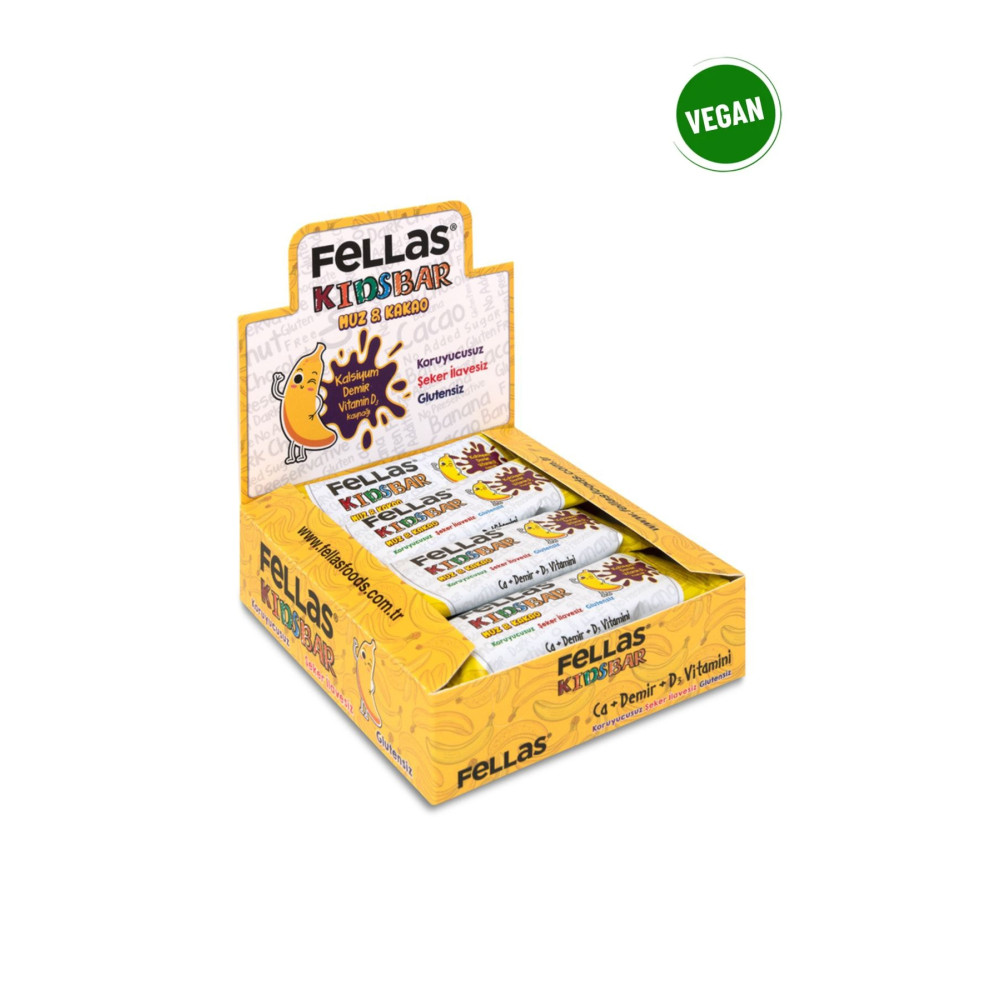 Fellas Kids Meyve Bar Muzlu ve Kakaolu 28 gr x 12 Adet Sporcu Besinleri Fiyatı