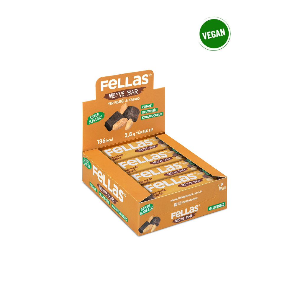Fellas Meyve Bar - Yer Fıstığı ve Kakaolu 35g x 12 Adet Atıştırmalık Fiyatı