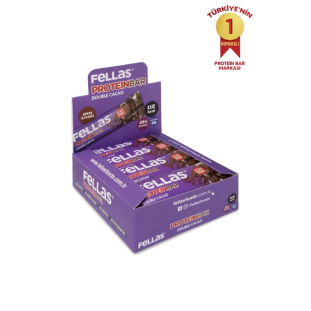 Fellas Protein Bar - Duble Kakaolu 32 gr x 12 Adet Sporcu Besinleri Fiyatı