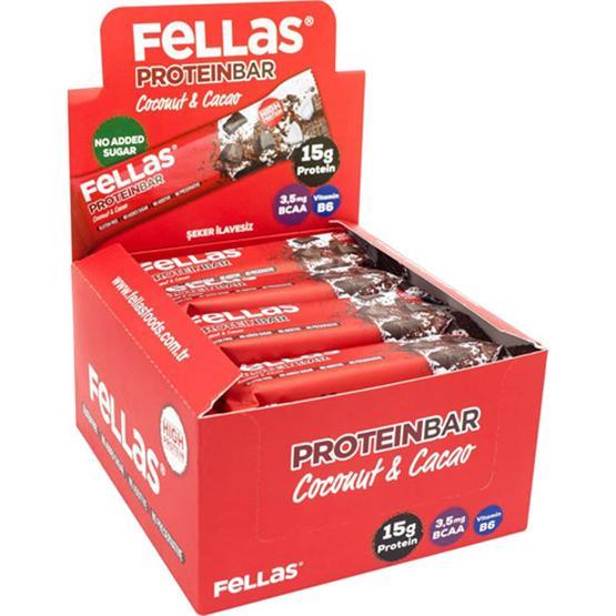 Fellas Yüksek Protein Bar - Hindistan Cevizli ve Kakaolu 45 gr x 12 Adet Granola ve Bar Fiyatı