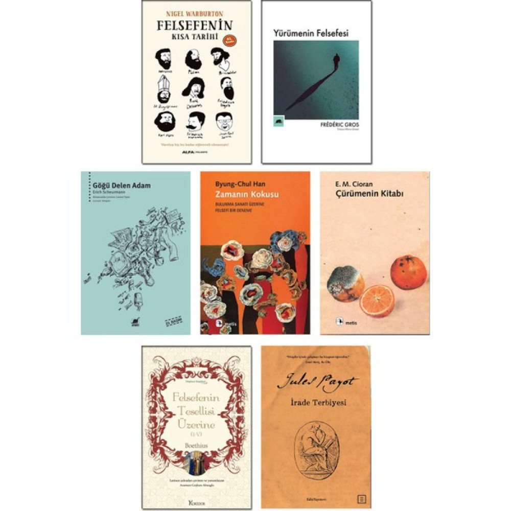 Felsefenin Tesellisi Üzerine (I-V) - Boethius + İrade Terbiyesi + Yürümenin Felsefesi + Felsefenin Kısa Tarihi + Göğü Delen Adam + Çürümenin Kitabı... Zihinsel Gelişim Kitapları Fiyatı