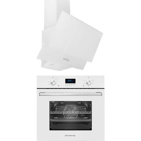 Femaş FD102 Davlumbaz - 5001 Fırın Beyaz Ankastre Set