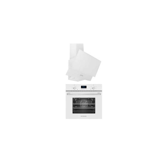 Femaş FD102 Davlumbaz - 5001 Fırın Beyaz Ankastre Set