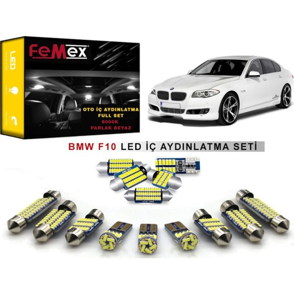 Femex Bmw F10 5 Serisi LED Iç Aydınlatma Ampul Seti Femex Parlak Beyaz Motorsiklet Lambaları Fiyatı