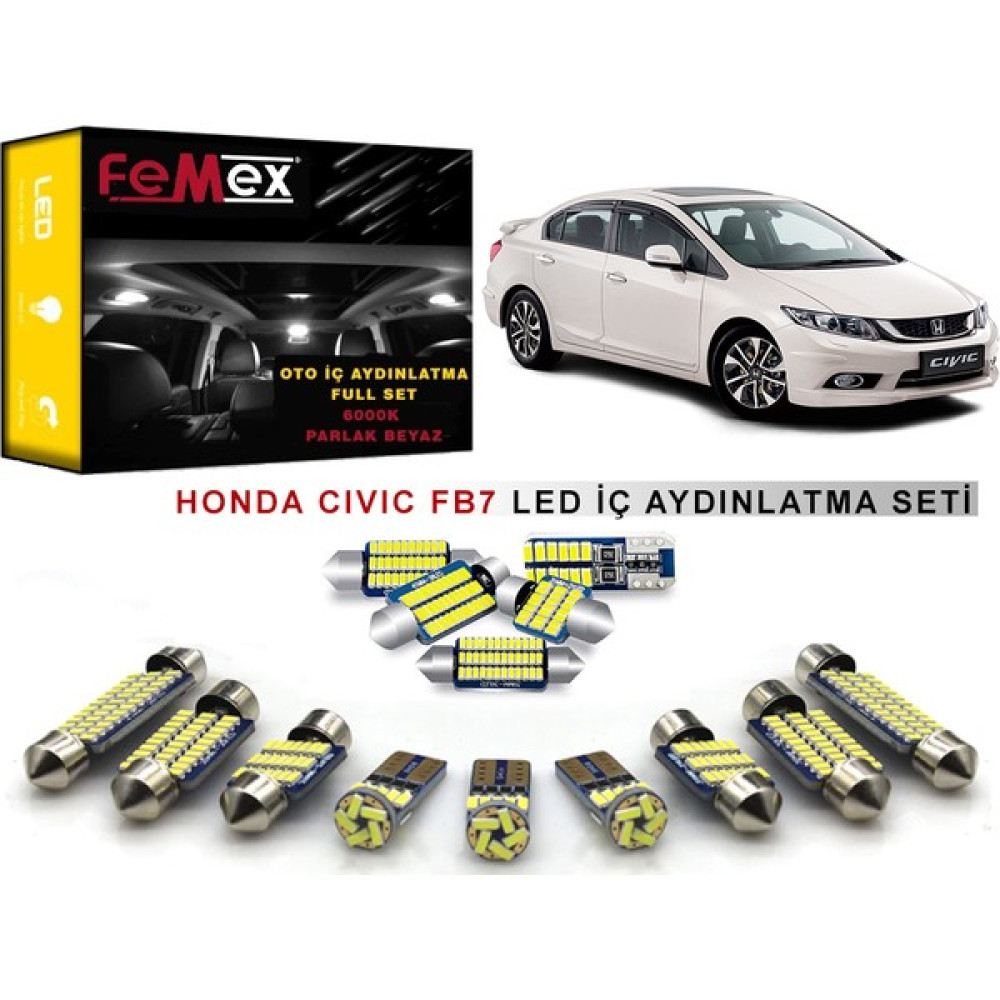 Femex Honda Civic Fb7 LED Iç Aydınlatma Ampul Seti Femex Parlak Beyaz Motorsiklet Lambaları Fiyatı