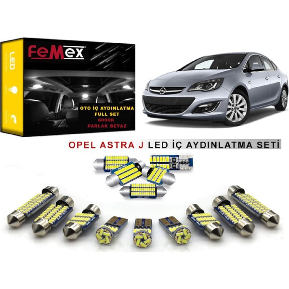 Femex Opel Astra J LED Iç Aydınlatma Ampul Seti Femex Parlak Beyaz Motorsiklet Lambaları Fiyatı