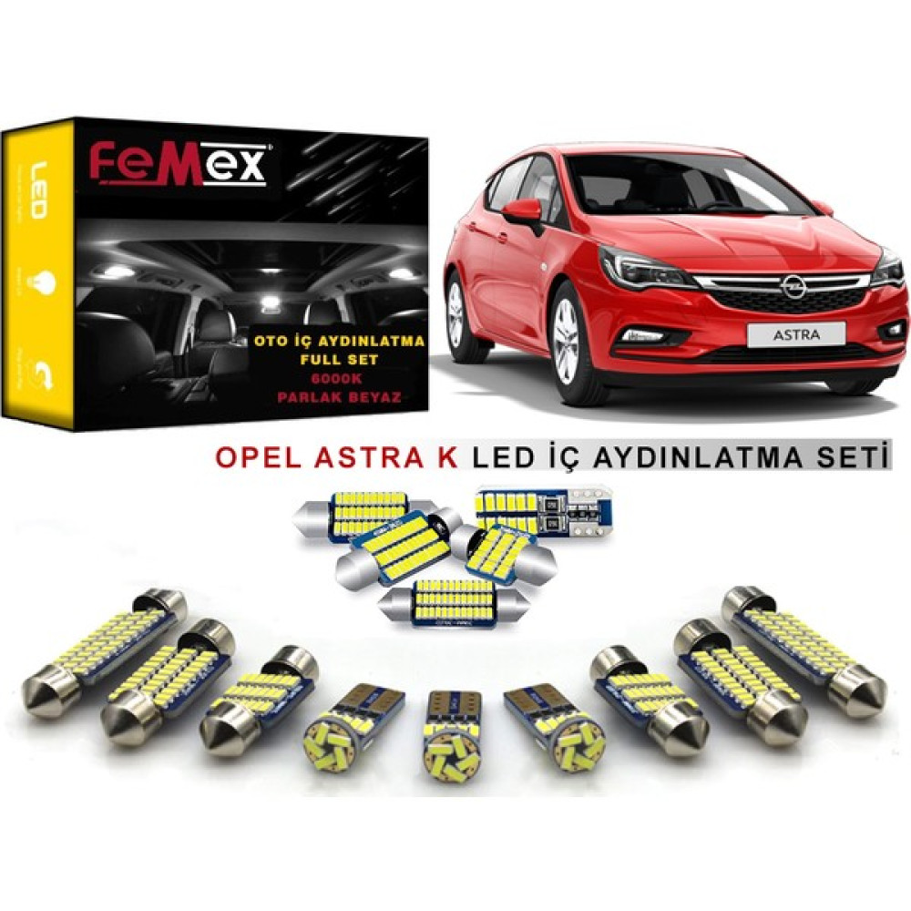Femex Opel Astra K LED Iç Aydınlatma Ampul Seti Femex Parlak Beyaz Motorsiklet Lambaları Fiyatı