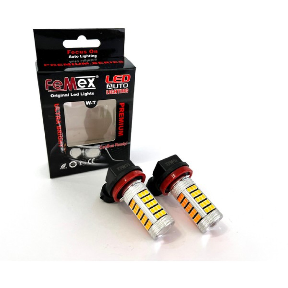 Femex Sis LED Ampul H8/11 2835 Chip LED Ampul Turuncu Ultra Parlak Mercekli Oto Boyaları Fiyatı