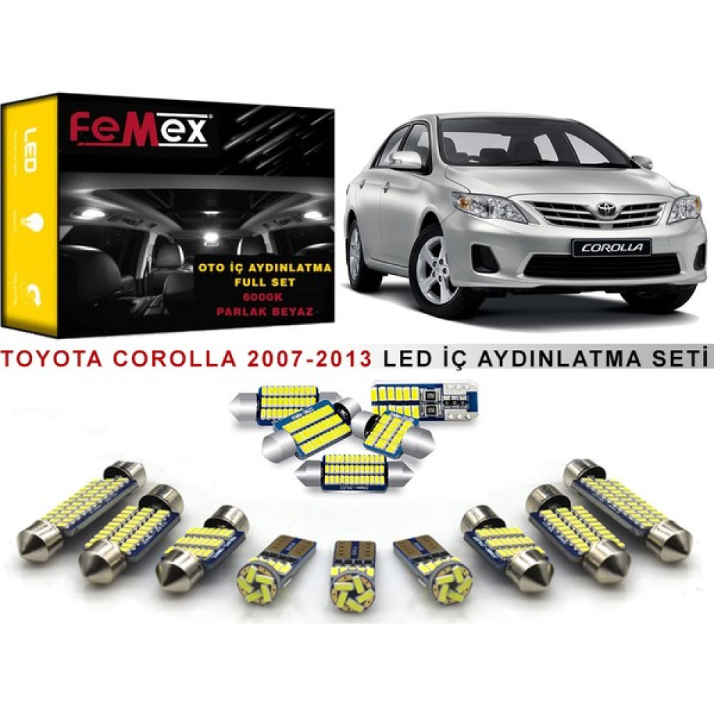 Femex Toyota Corolla 2007-2013 LED Iç Aydınlatma Ampul Seti Femex Parlak Beyaz Motorsiklet Lambaları Fiyatı