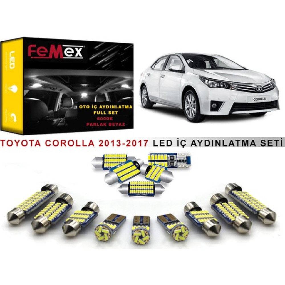Femex Toyota Corolla 2013-2017 LED Iç Aydınlatma Ampul Seti Femex Parlak Beyaz Motorsiklet Lambaları Fiyatı