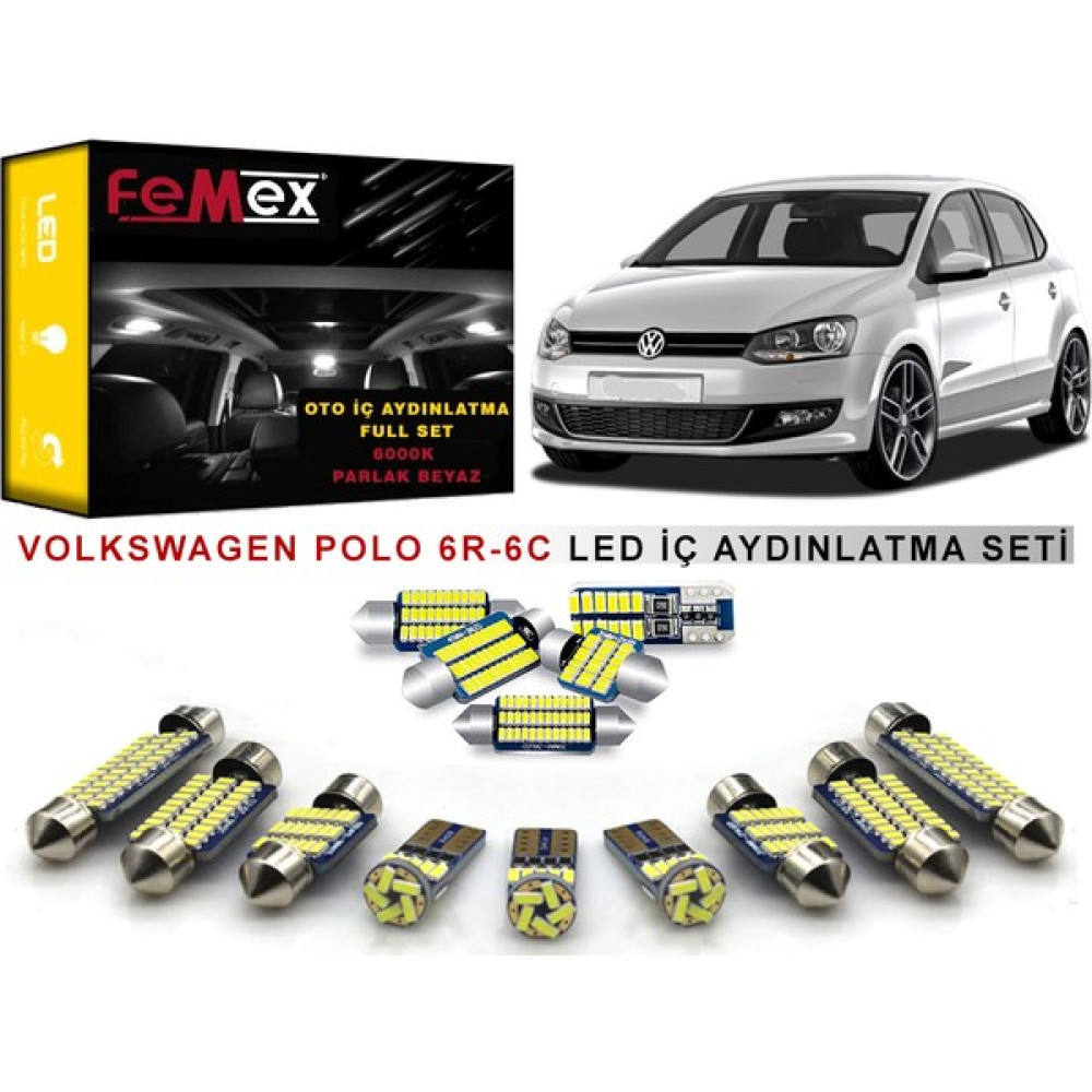 Femex Volkswagen Polo 6r-6c LED Iç Aydınlatma Ampul Seti Femex Parlak Beyaz Motorsiklet Lambaları Fiyatı