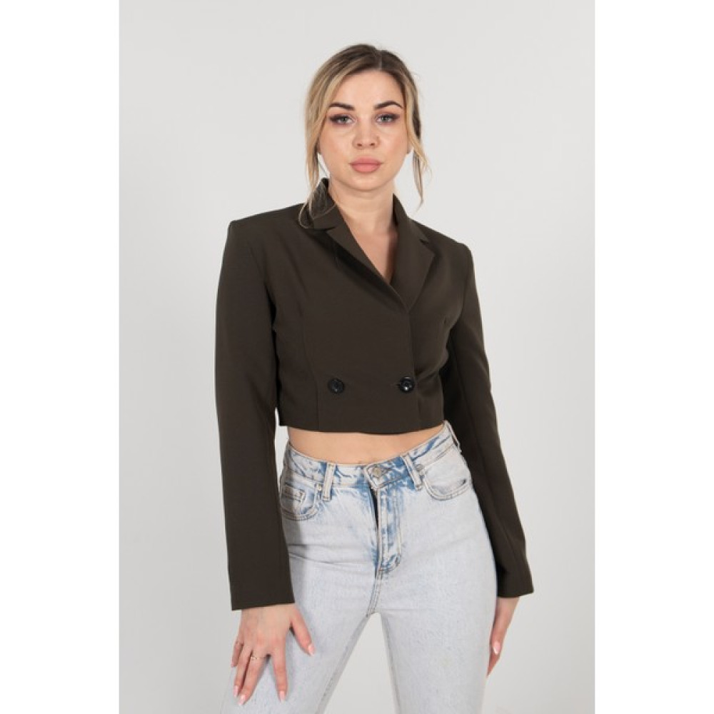 Feminist Haki Astarlı Crop Blazer Ceket 0105118.23 Bayan Ceket Fiyatı