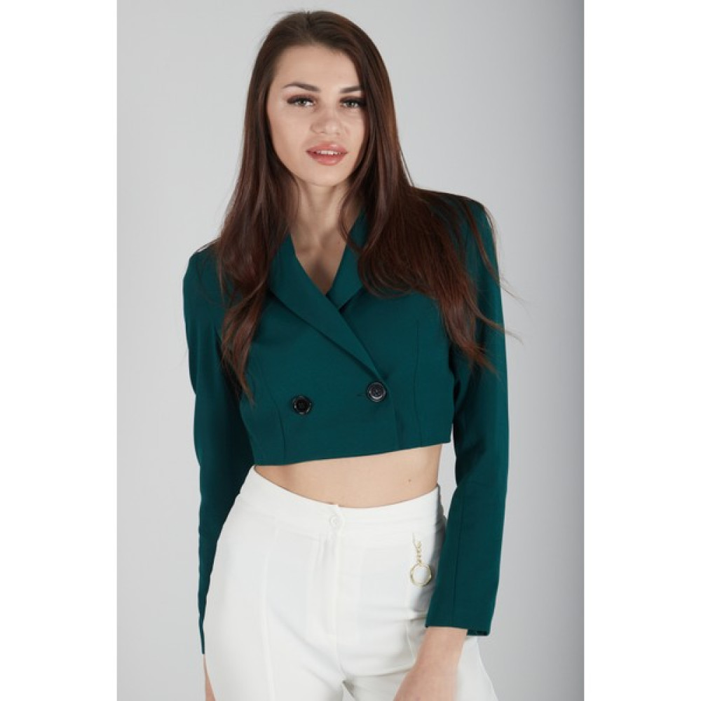 Feminist Zümrüt Astarlı Crop Blazer Ceket 0105118.123 Bayan Ceket Fiyatı