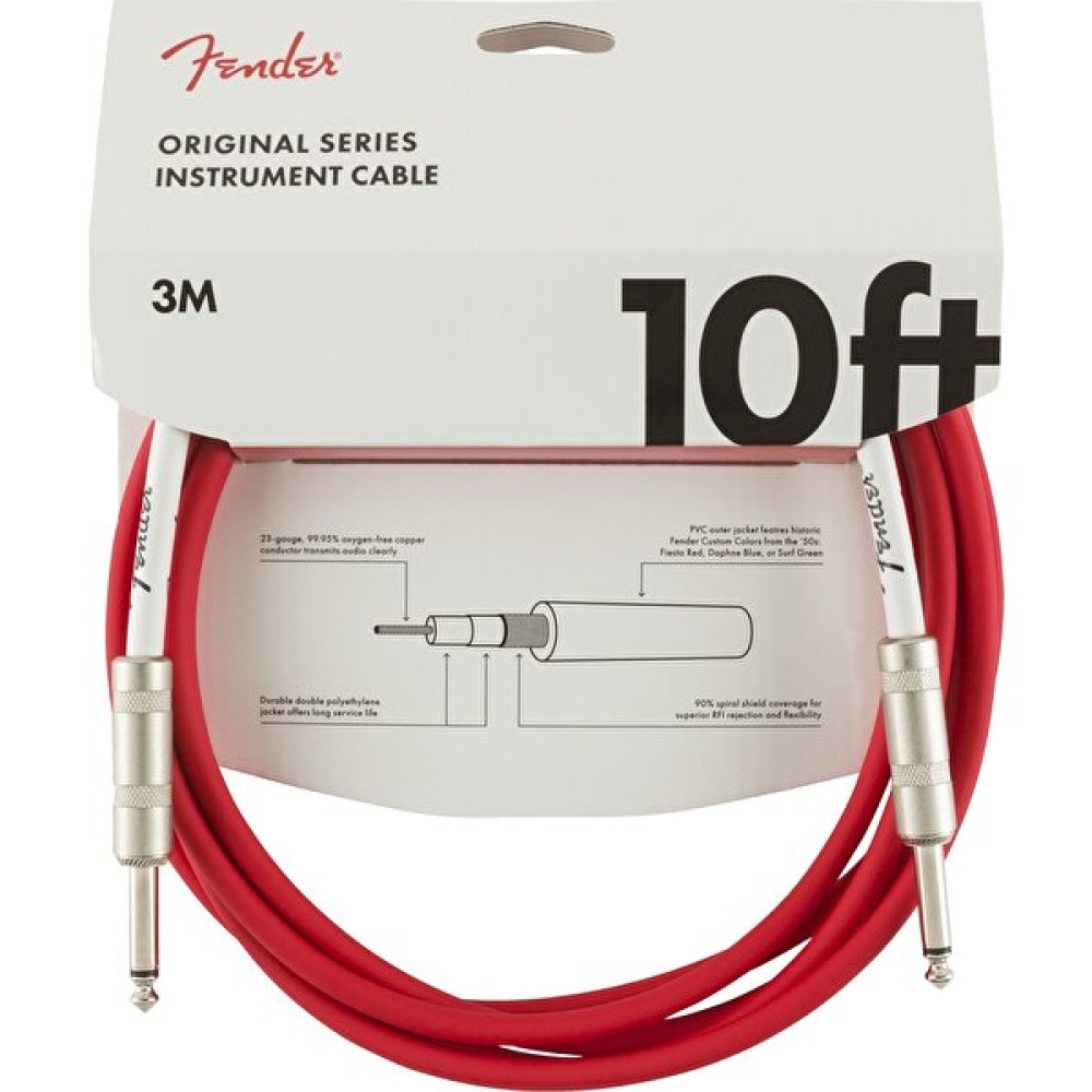 Fender Original Series Instrument Cables 3 Metre - Fiesta Red Enstrüman Kablosu Stüdyo ve Sahne Ekipmanları Fiyatı