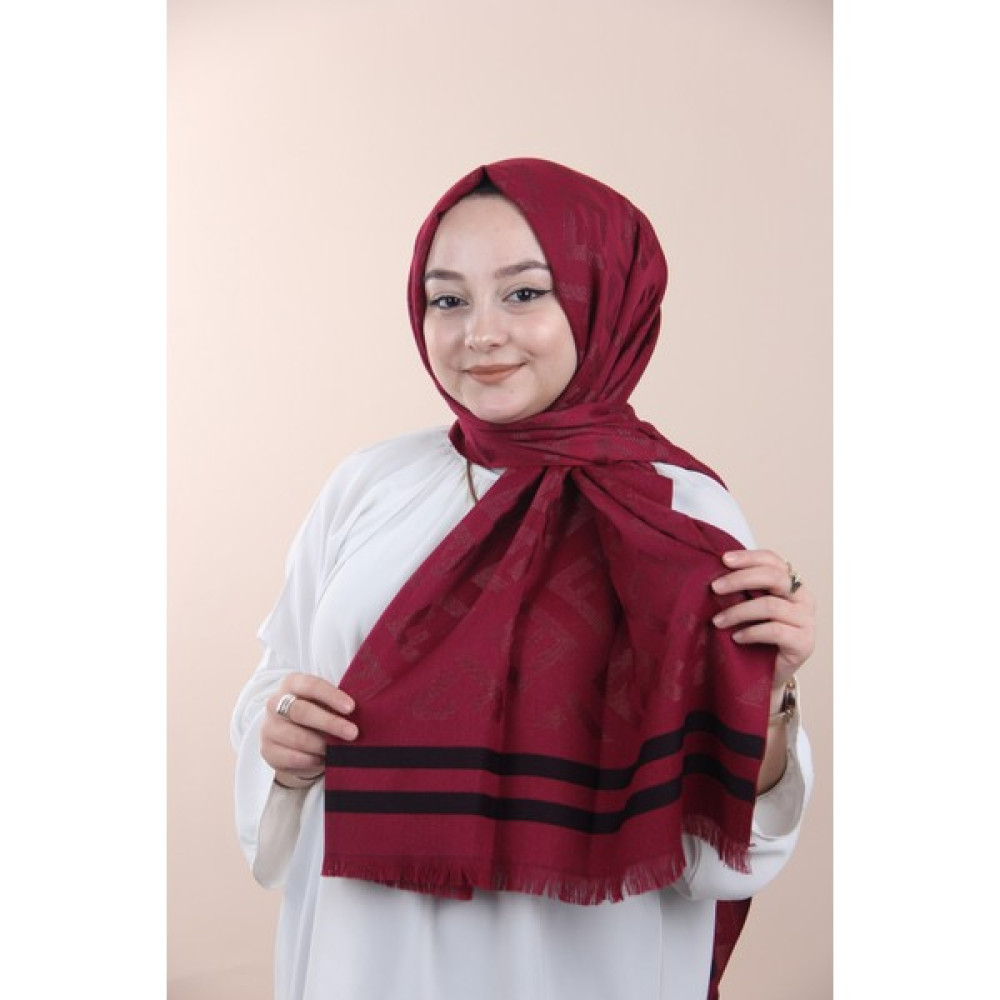 Fendi Bordo Fendi Simli Kaşmir Şal - Bordo Eşarp Fiyatı