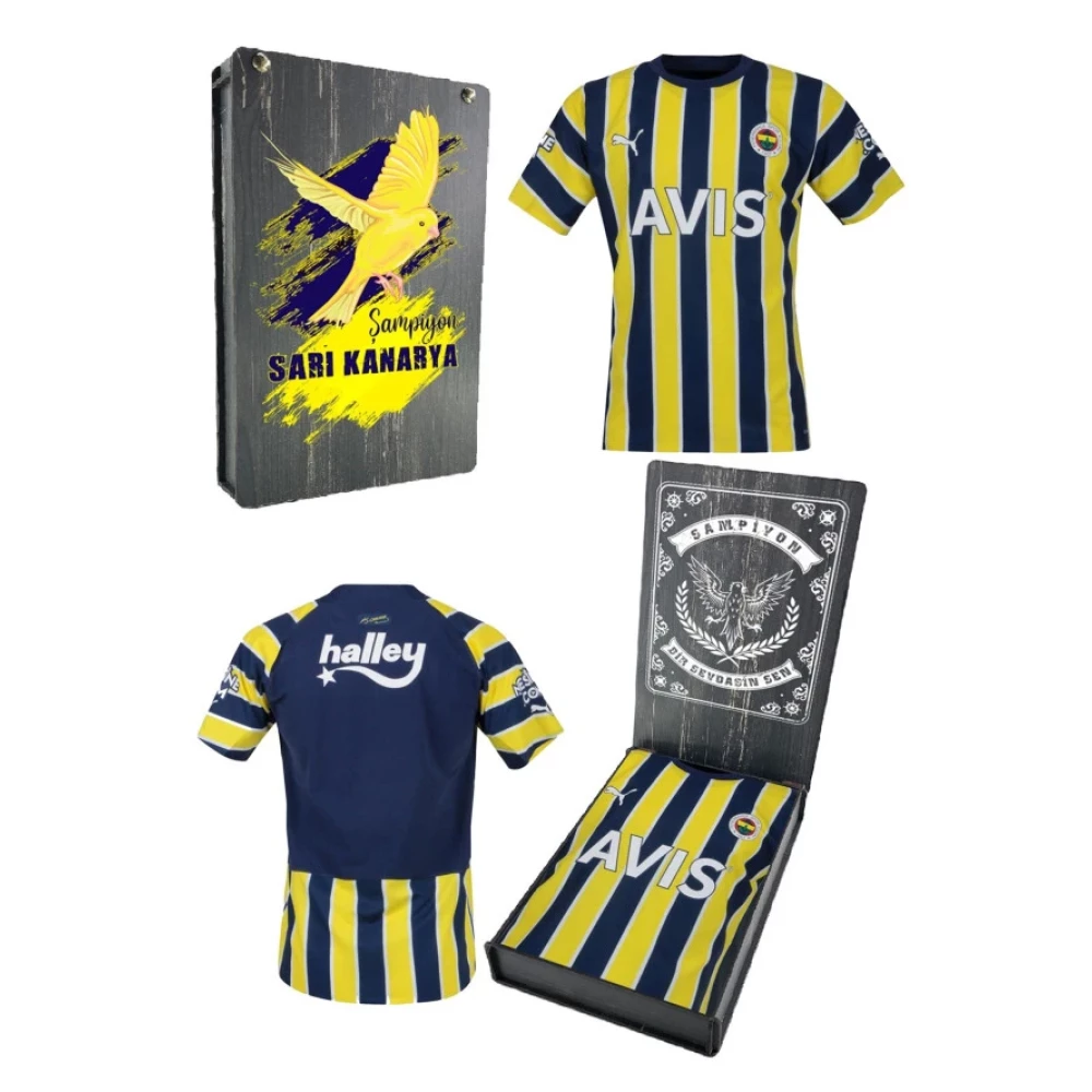 Fenerbahçe Orijinal Lisanslı 2022 Promo Çubuklu Forma Kanarya Baskılı Hediyelik Ahşap Kutulu Futbol Malzemeleri Fiyatı