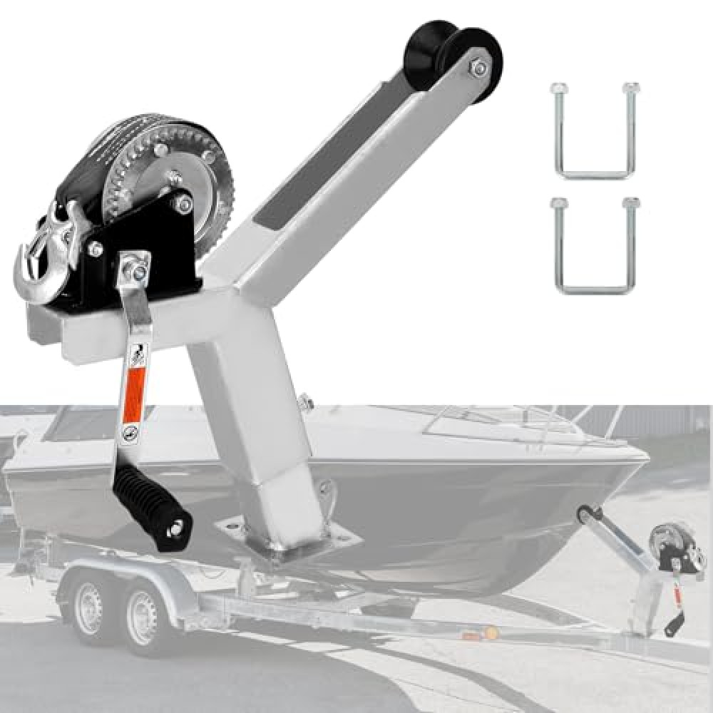 Fengind Boat Trailer Winch Stand With Roller - Adjustable Holder Fit 3" W X 4" H Tongue Stands, 1200lbs Hand Capacity