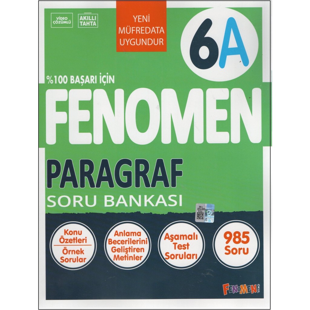 Fenomen 6A Paragraf Soru Bankası Türkçe Fiyatı
