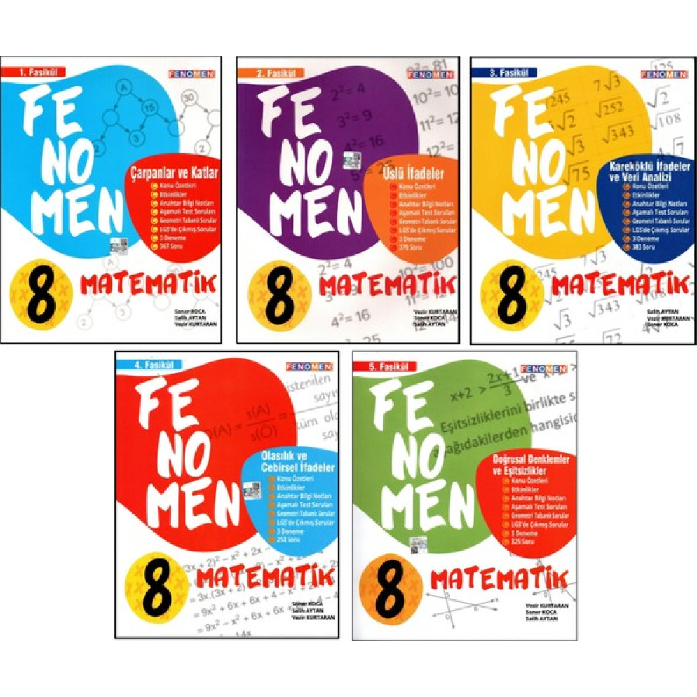 Fenomen 8. Sınıf Lgs Matematik 1.2.3.4.5. Fasikül (Özetli) Soru Bankası 5 Kitap Matematik Fiyatı