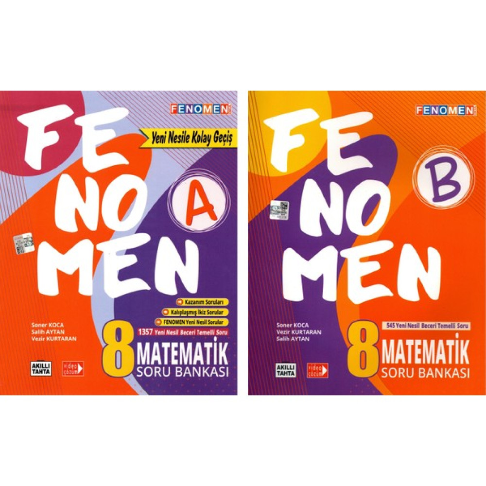 Fenomen 8. Sınıf LGS Matematik Soru Bankası A ve B Kitabı 2 Kitap Matematik Fiyatı