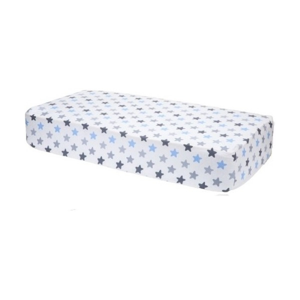 Fenomen lastikli fitted bebek yatak çarşafı mavi&gri yıdız desenli - 60 x 150 cm - Mavi - Gri Çarşaf Fiyatı