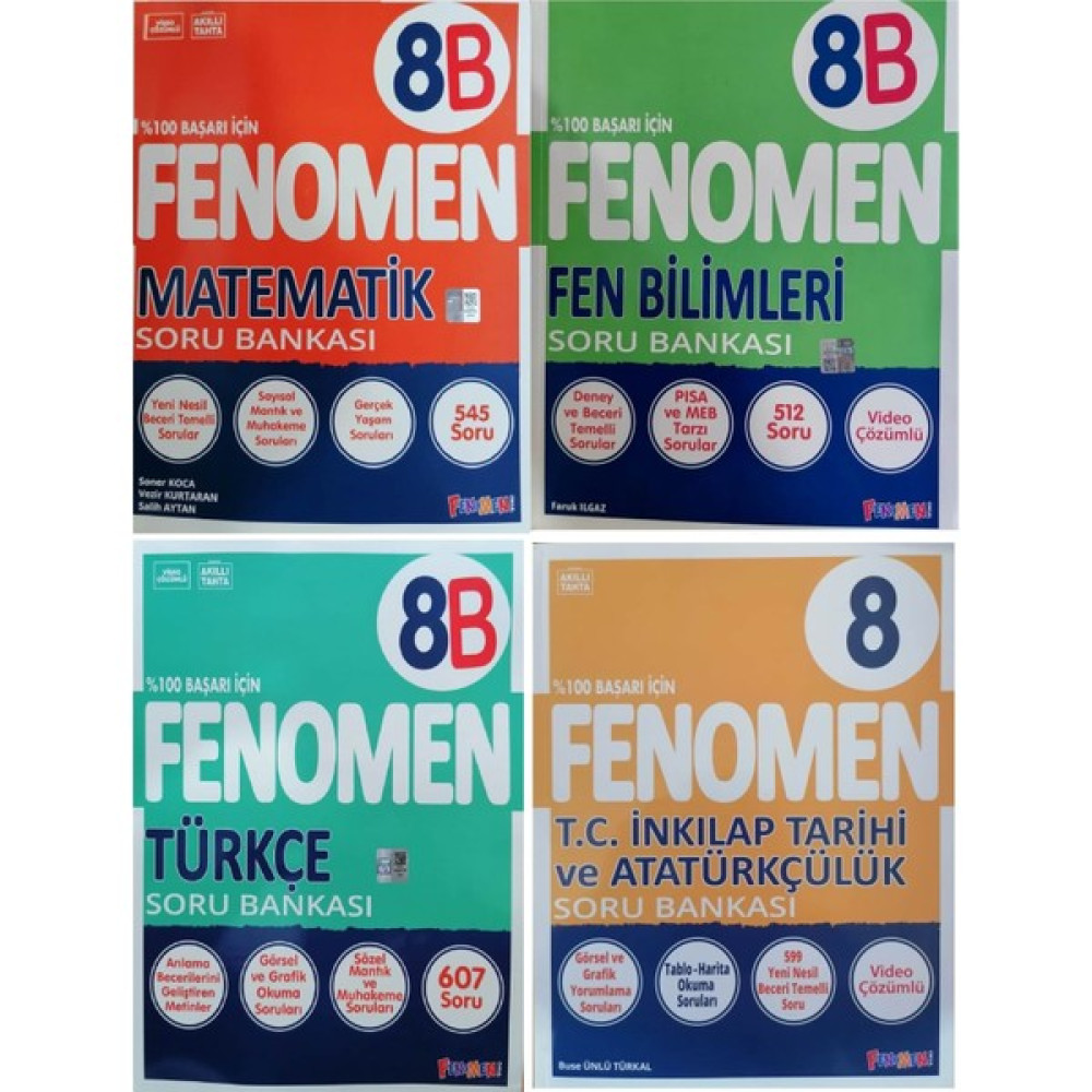 Fenomen Okul Yayınları Fenomen 8.sınıf Lgs Güncel Baskı 4'lü Soru Bankası Seti Tüm Dersler Fiyatı