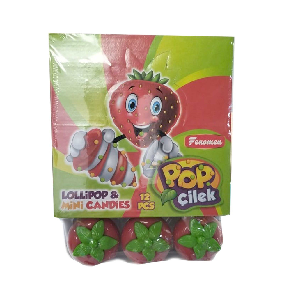Fenomen Straw Berry Lolipop 27 gr 12'li