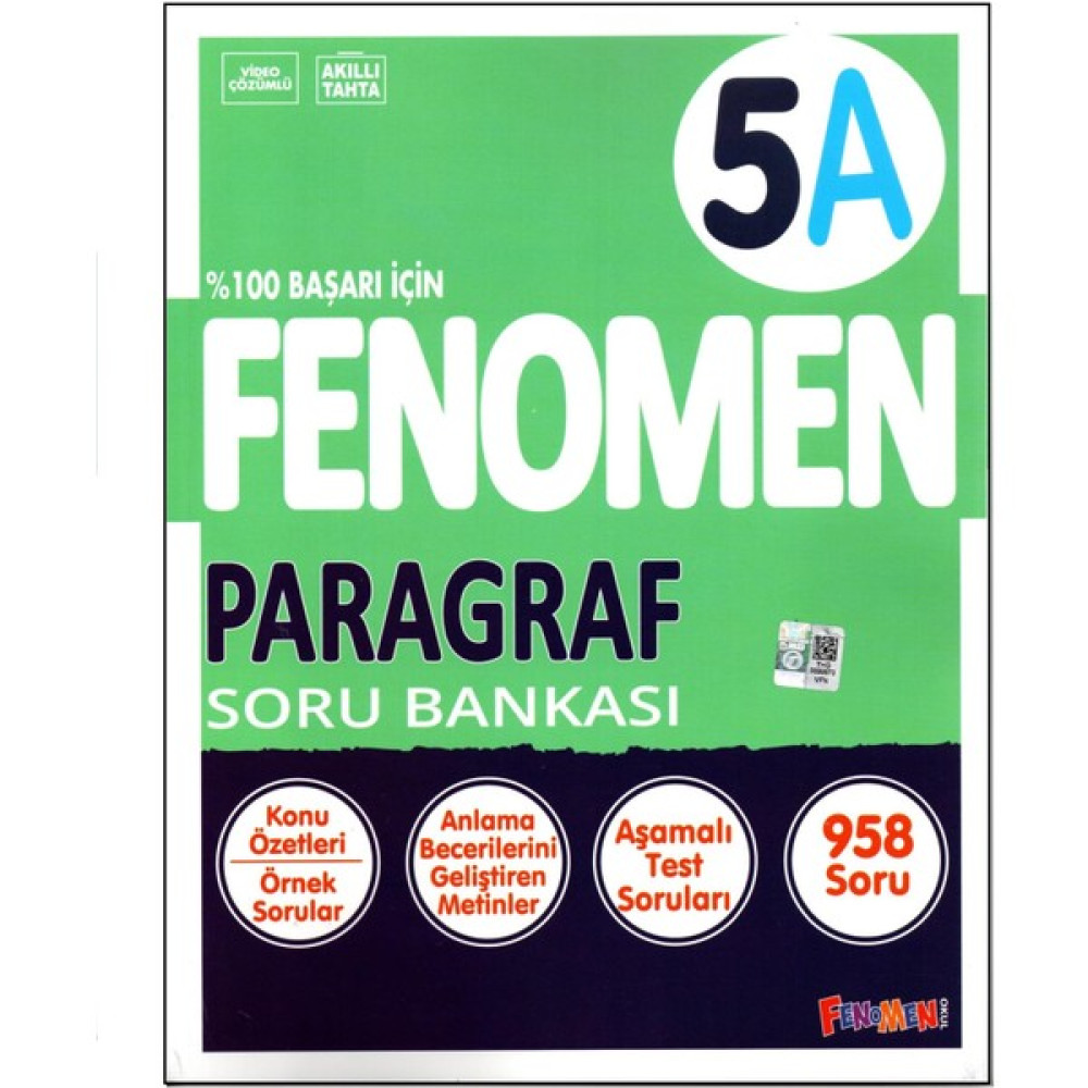 Fenomen Yayıncılık 5. Sınıf Paragraf Soru Bankası (A) Türkçe Fiyatı